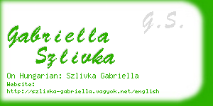 gabriella szlivka business card